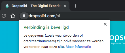 Voorbeeld van een beveiligde verbinding via https