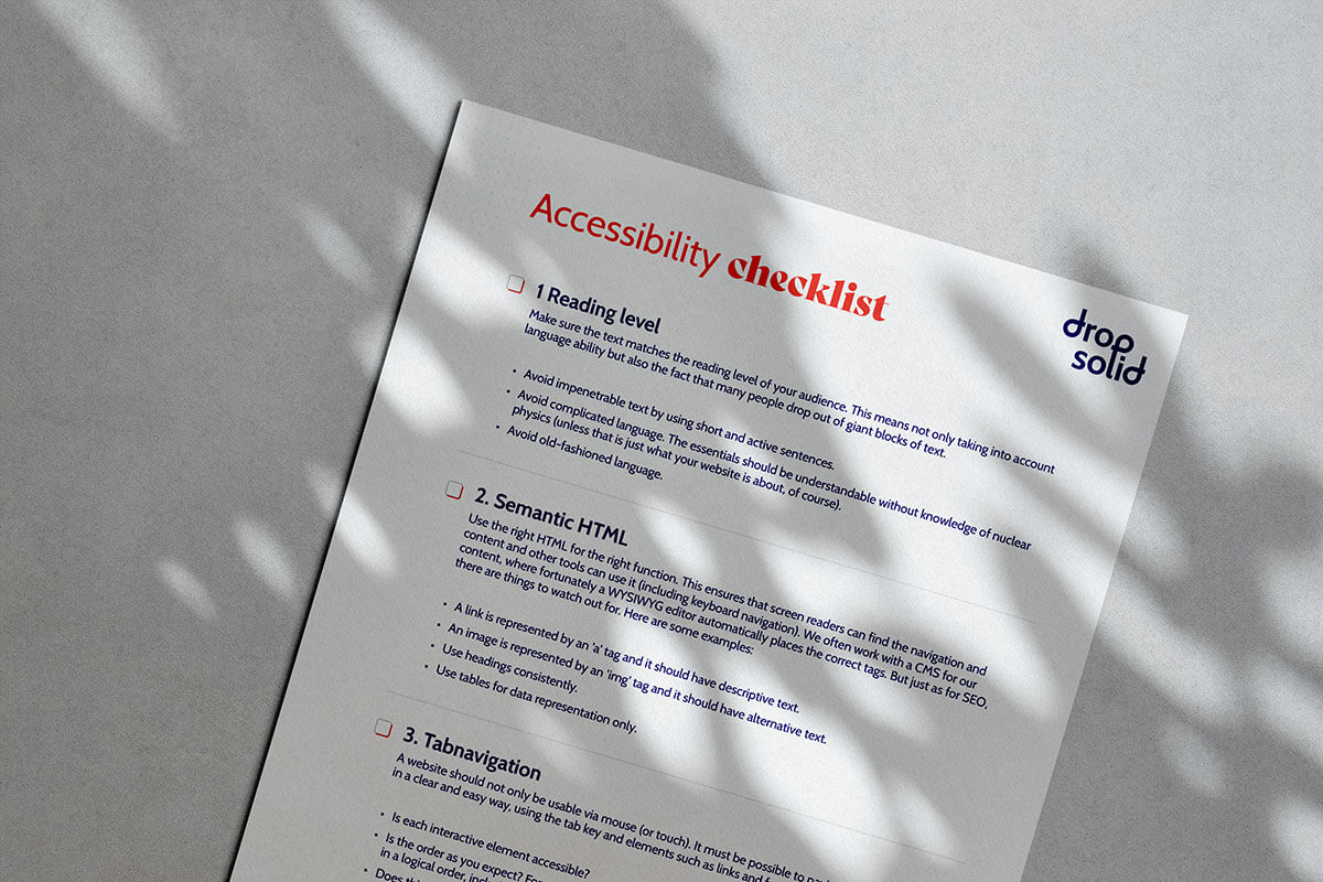 WCAG accessibility checklist visual EN