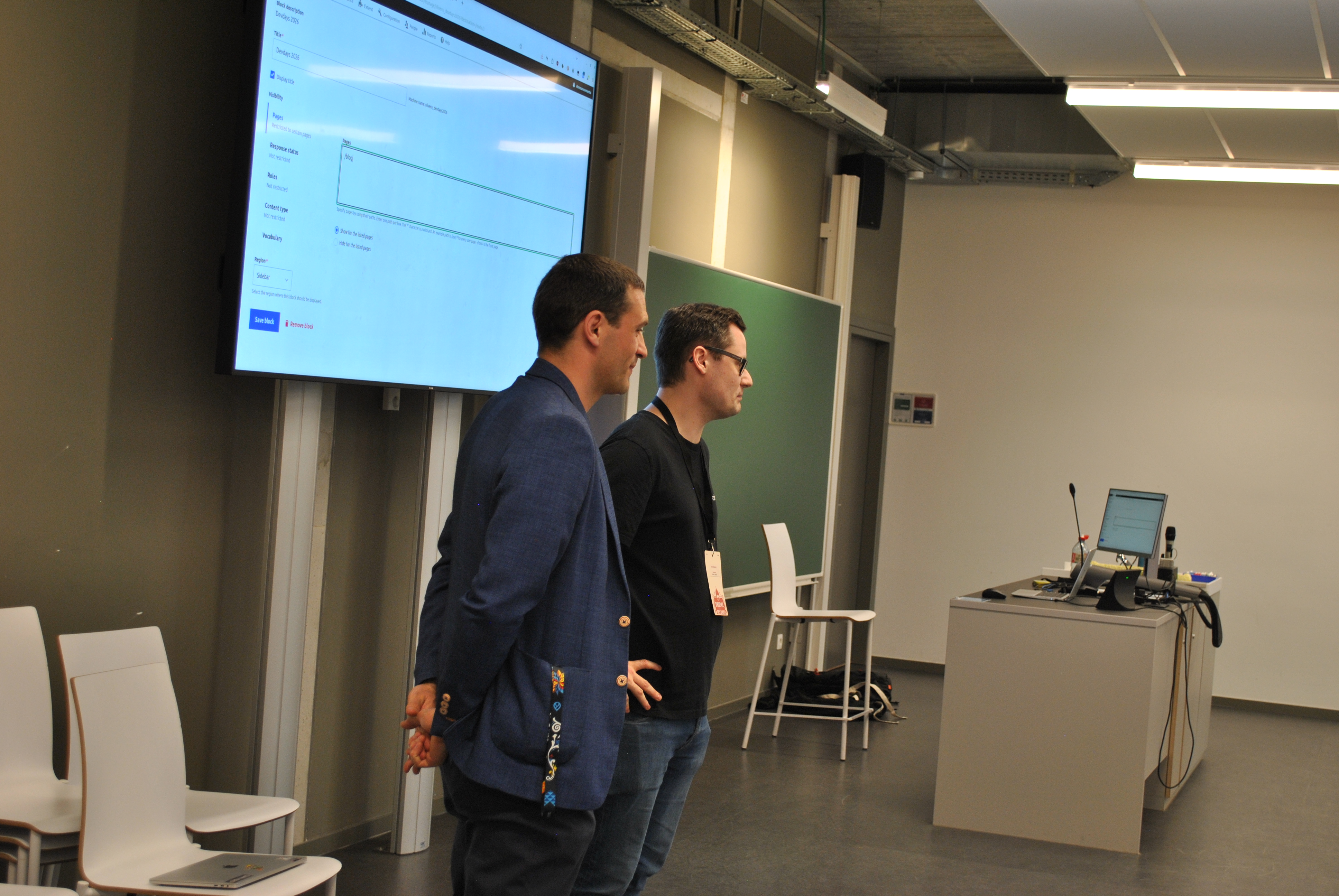2 people giving a presentation