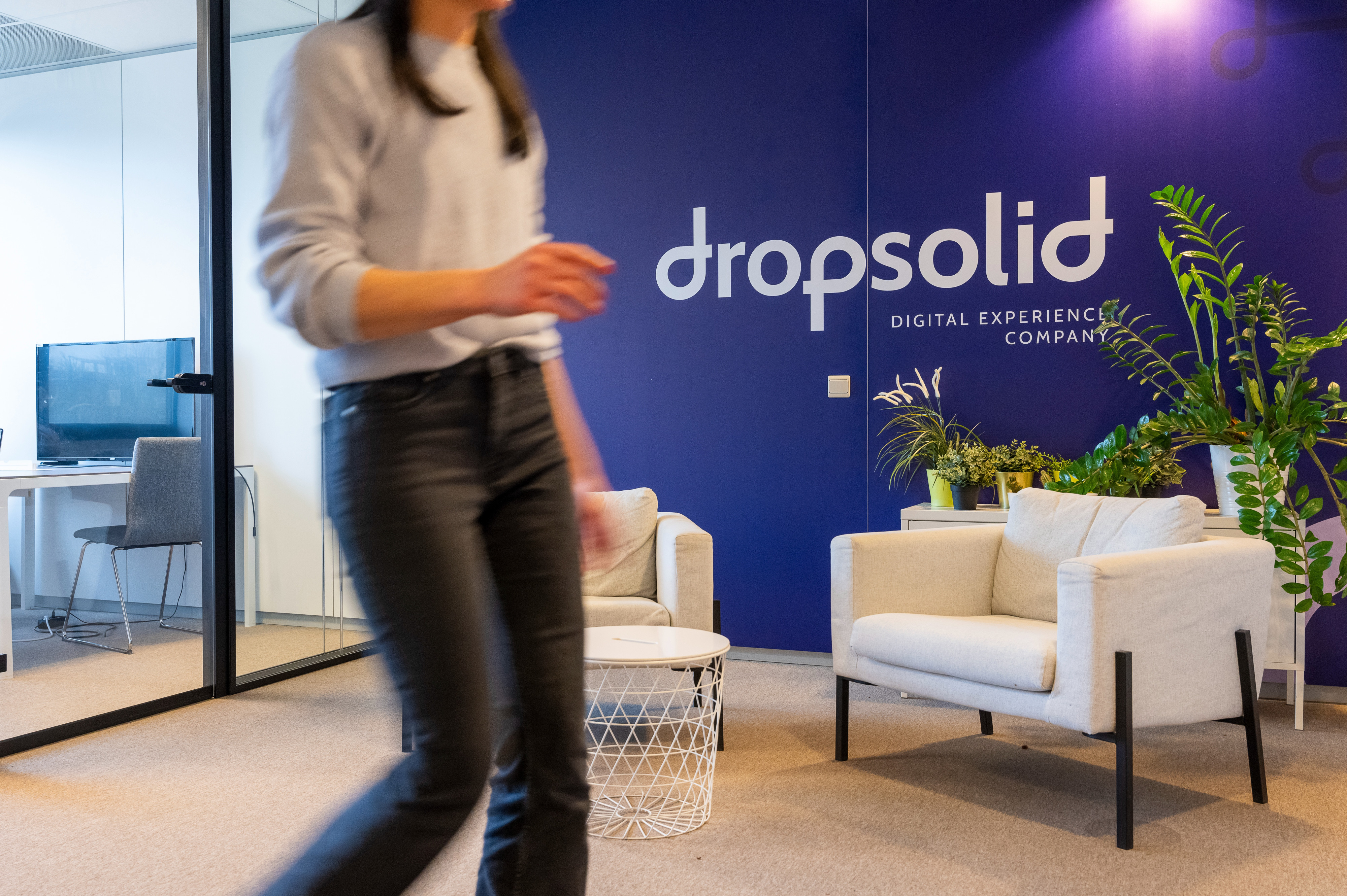 Walking person in our office