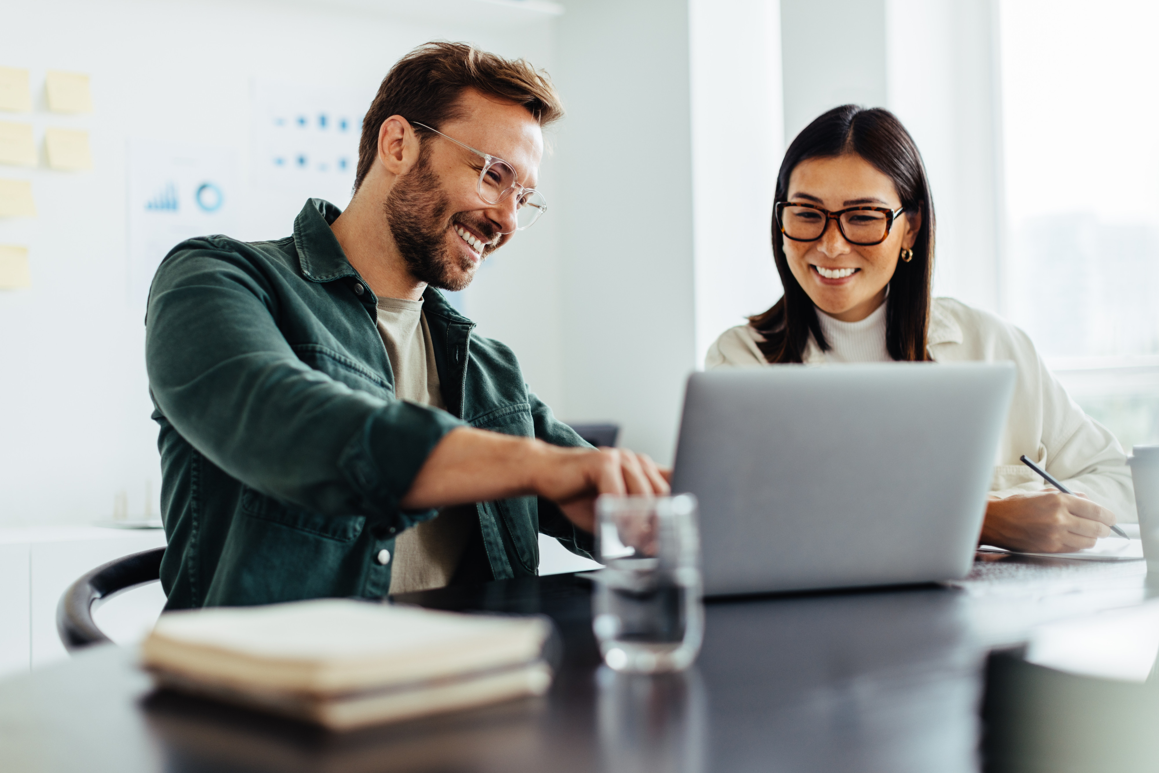 2 people in a meeting